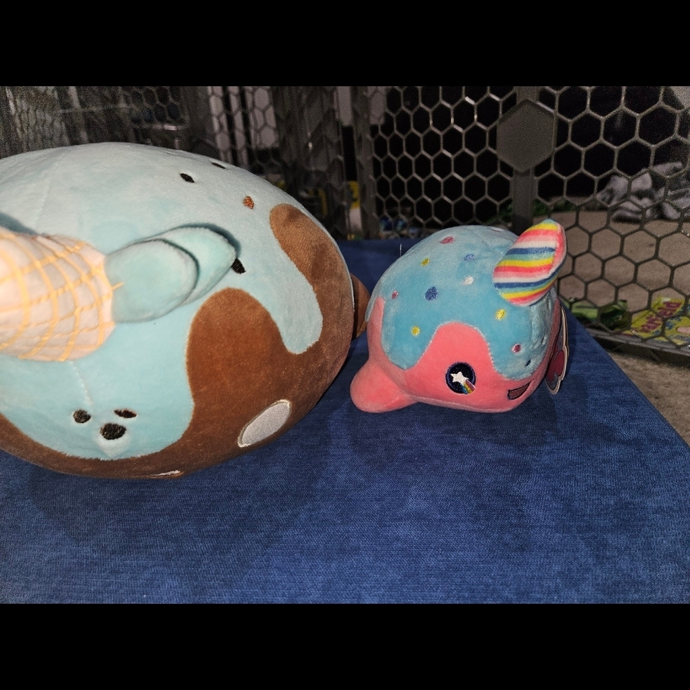 Lot Of 2 Tasty Peach NOMWHAL plush